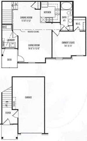 Floor Plan - 1 Bed / Attached Garage