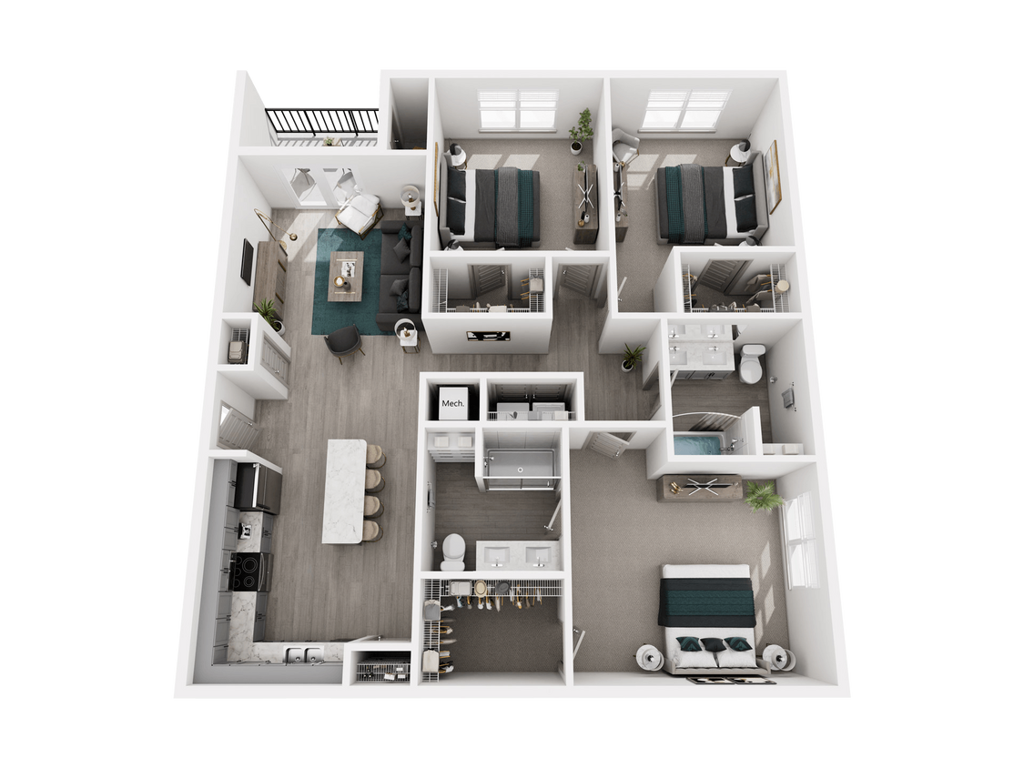 Floor Plan - 3 Bed, 2 Bath