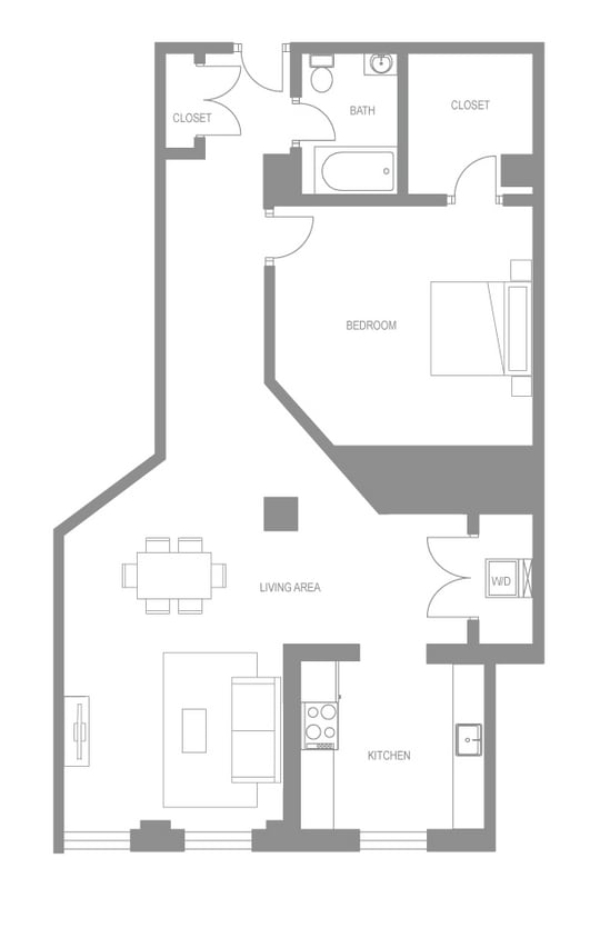Floor Plan - Montesino One Bedroom E