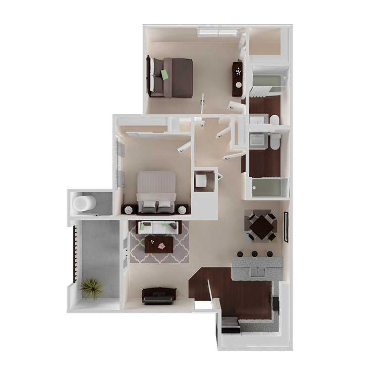 Floor Plan - 2 Bedroom 2 Bathroom