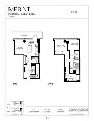 Floor Plan - Two Bedroom A Duplex Terrace