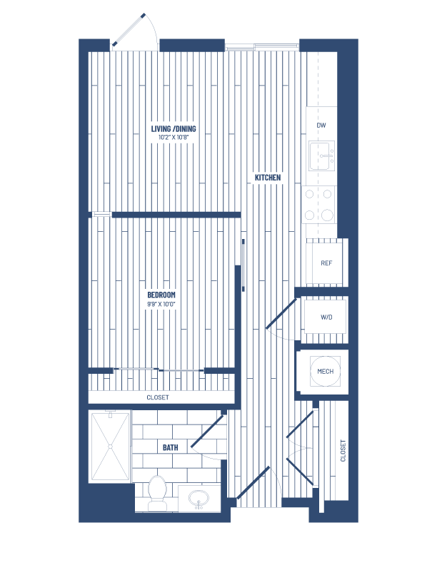 Floor Plan - 1 Bed/1 Bath-HP3 (112)