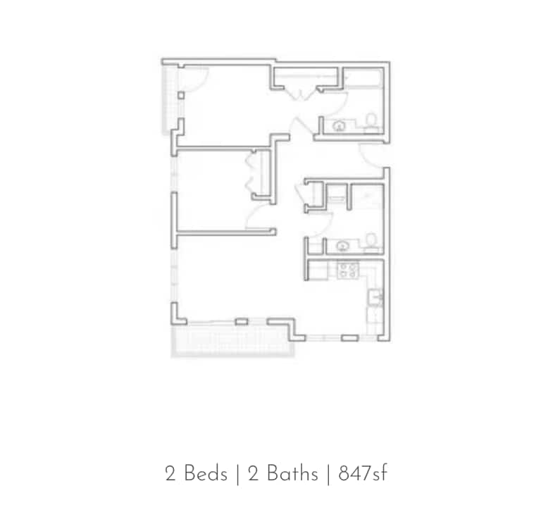 Floor Plan - 2 Bed 2 Bath