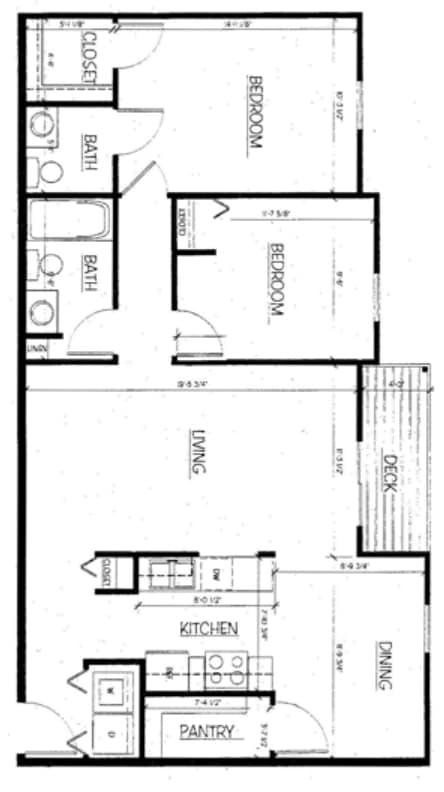 2BR/1.5BA - 2 Bed, 1.5 Bath - 928 sq ft