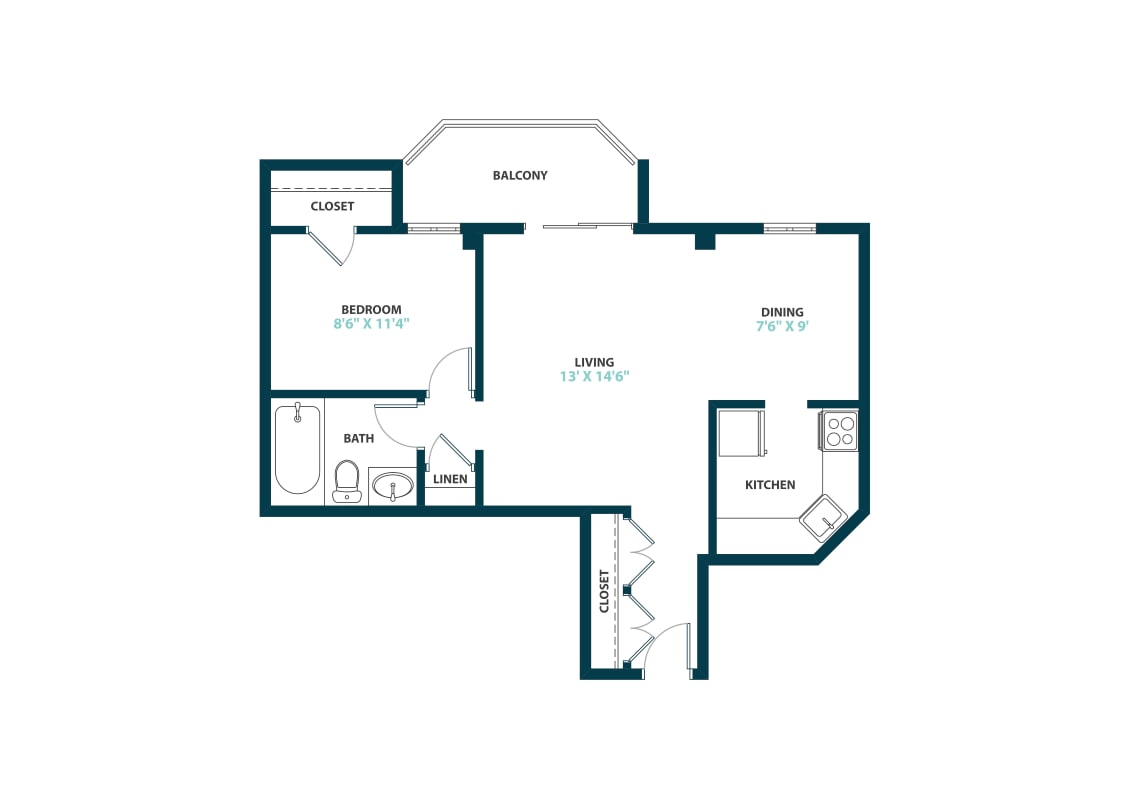 Floor Plan - Junior One Bedroom