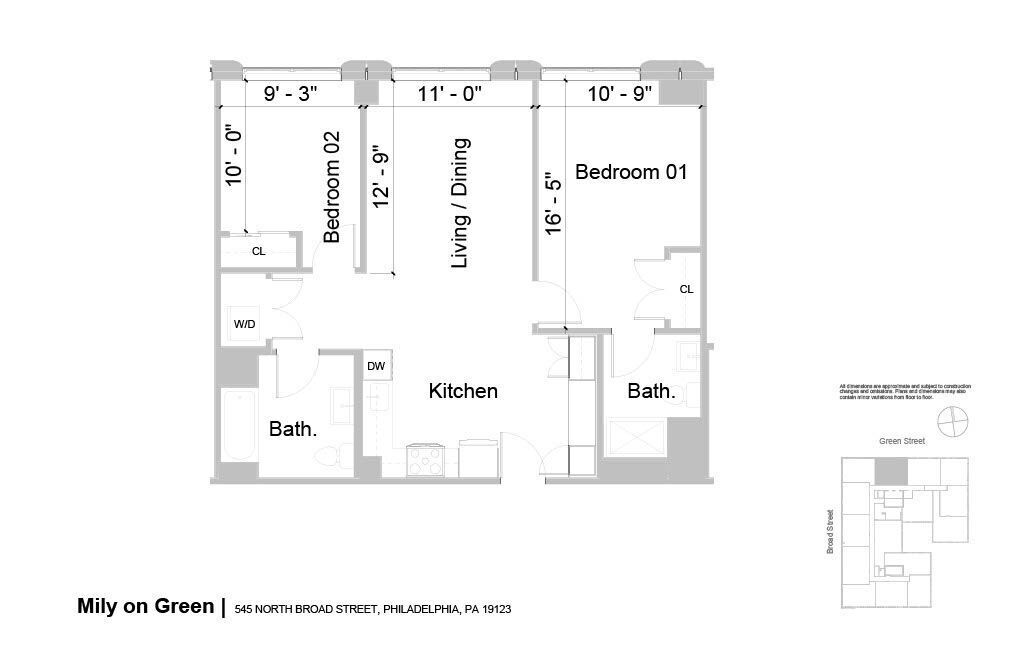 Floor Plan - 2B2B G 907sf