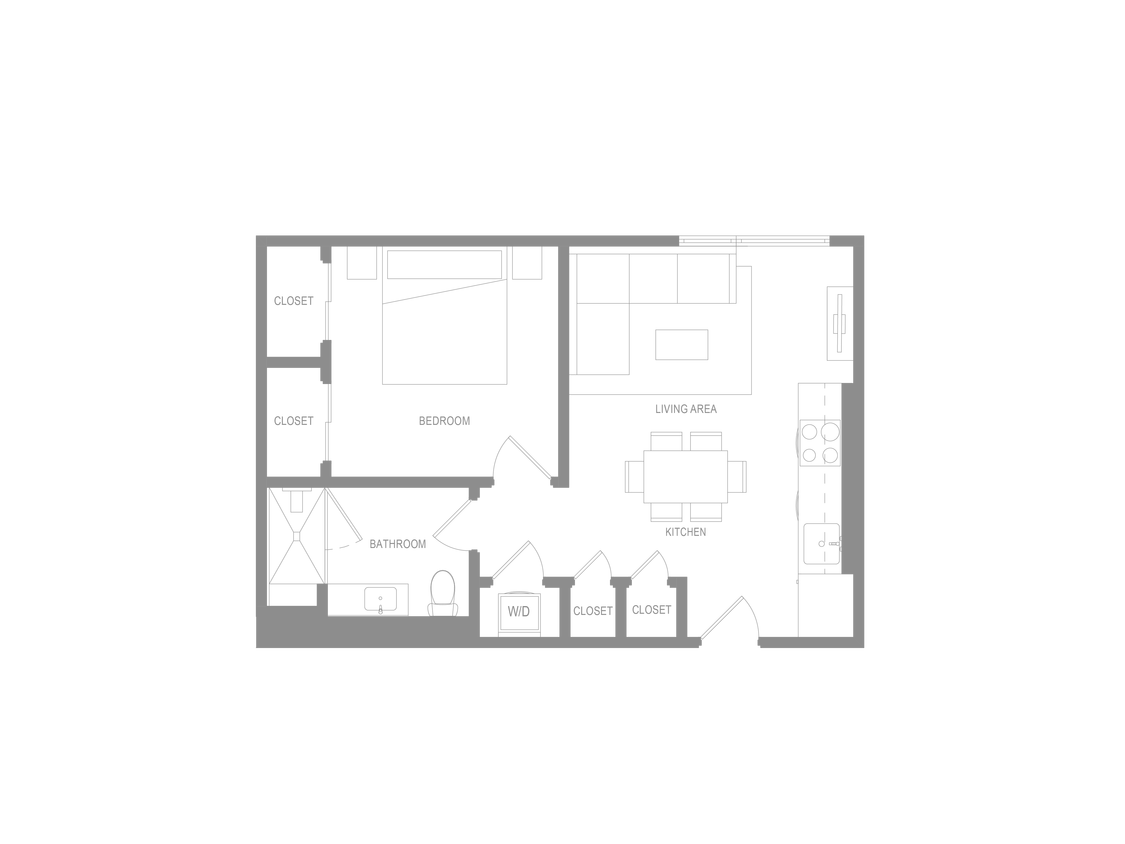 Floor Plan - Alta 1 Bedroom Q