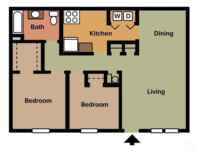 Floor Plan - 2Bed - 1Bath