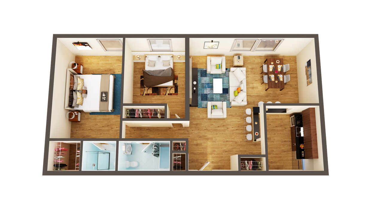 Floor Plan - 2br./ 2ba Flat