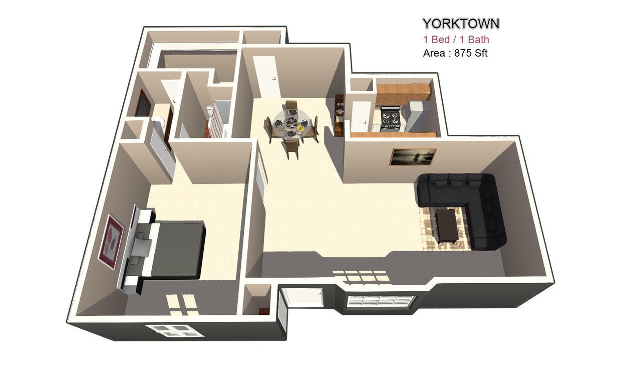 One Bed / One Bath - One Bed / One Bath