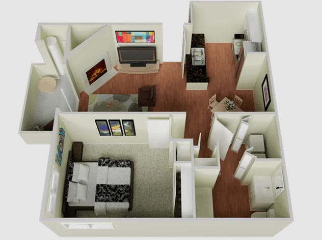 The Edge 1x1 Floorplan - One Bedroom One Bathroom
