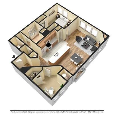 Floor Plan - 1 bedroom 1 bath  Den, 994 sq ft
