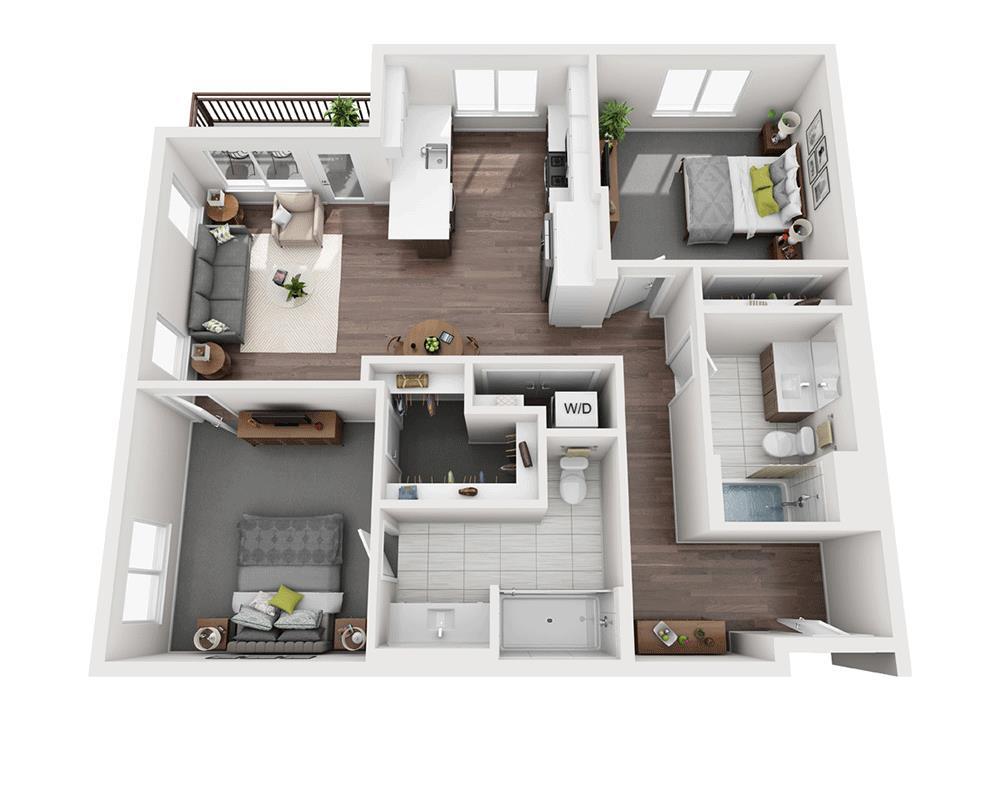 Floor Plan - Two Bedroom B2H