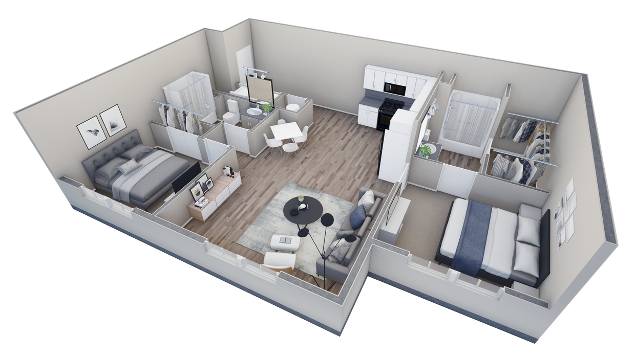 Floor Plan - 2-2 BR Retreat Overlook