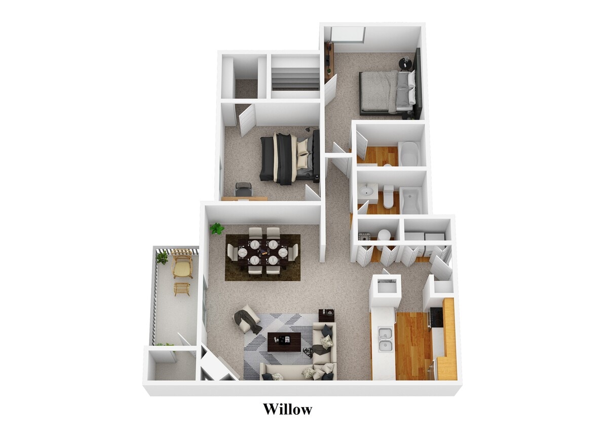 Floor Plan - 2 Bed 2 BathTrinity Place Apartments