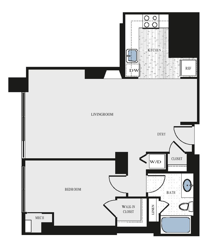 Floor Plan - 1 Bed/1 Bath - aa7