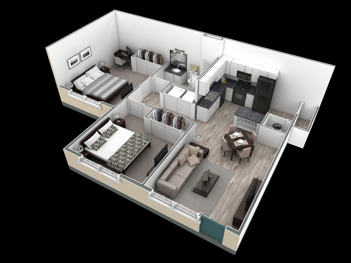 Floor Plan - 2-1 BR Horizon Courtyard