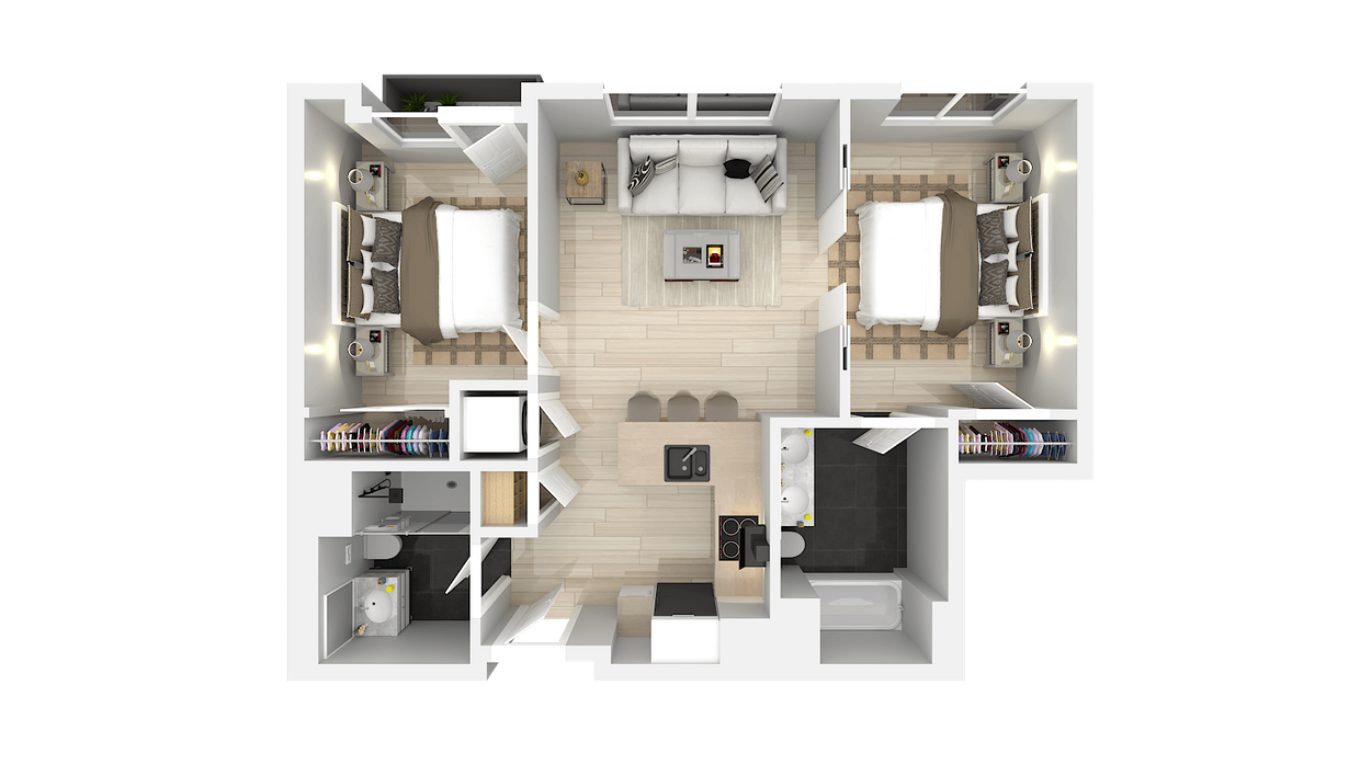 Floor Plan - Two Bedroom Two Bath A