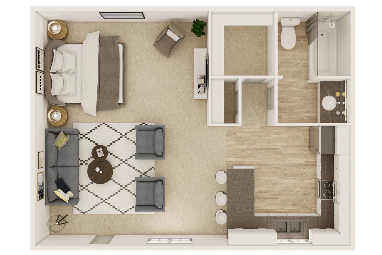 Floor Plan - S1: 0 Bed 1 Bath