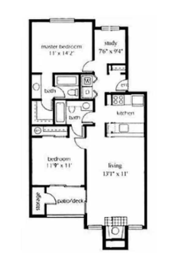 2 Bed 2 Bath With Den - B2