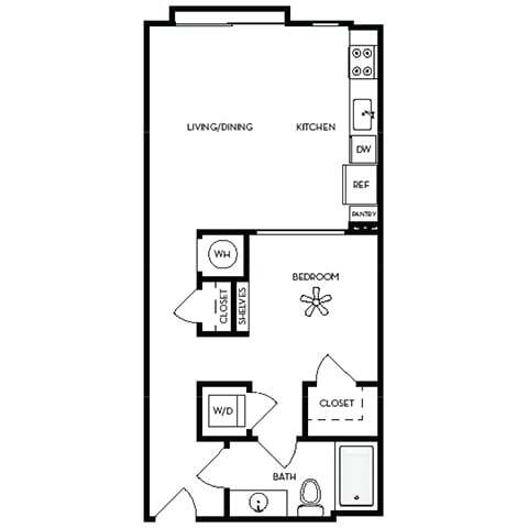 Floor Plan - One-Bedroom (A1)
