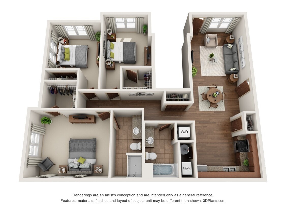 Floor Plan - 3-Bedroom Deluxe with Garage
