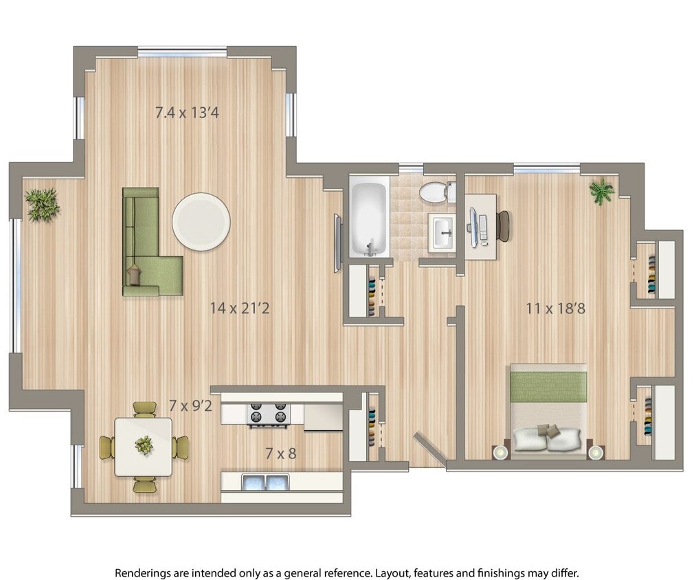 Floor Plan - 1 Bedroom J
