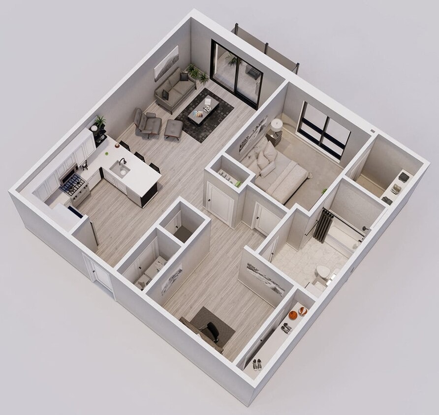 Floor Plan - Bloomerang Style A - 1 Bedroom + Den