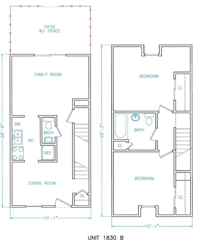 Floor Plan - 1832 A 1st Street - Model