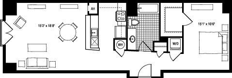 1VX floor plan The Clarendon - 1VX