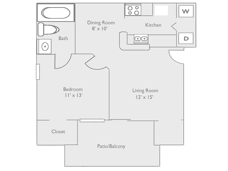 Floor Plan - 1x1-648 Upgraded