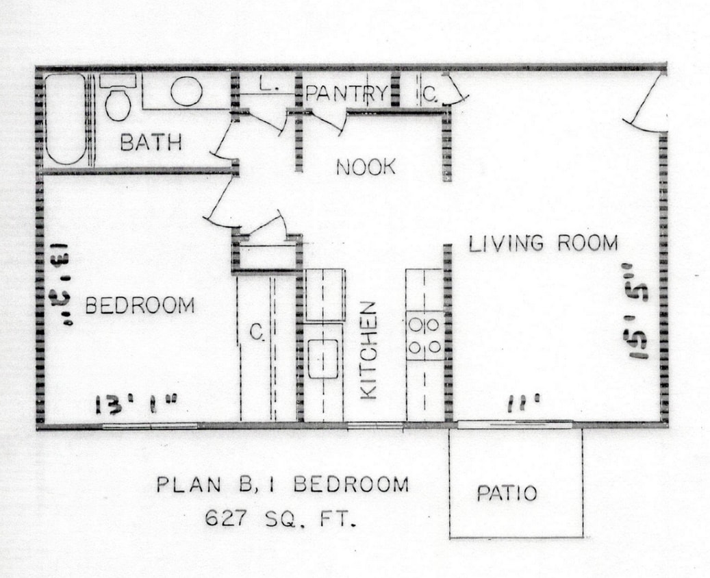 Floor Plan - 1x1 B