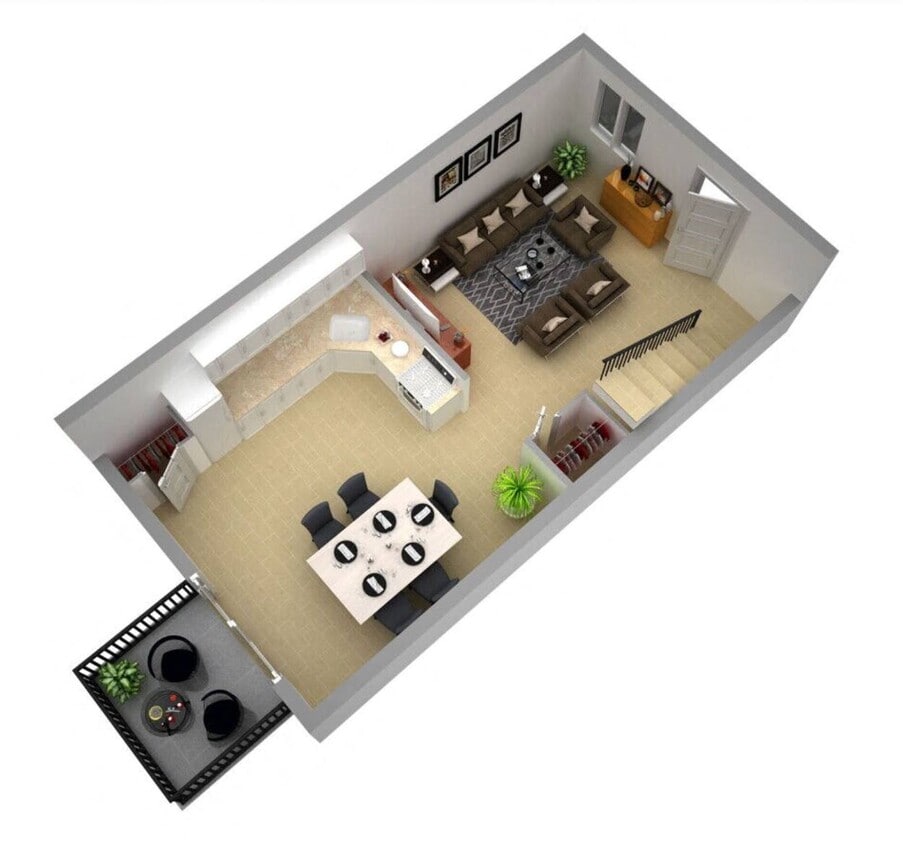 Floor Plan - Martin Two Bedroom Townhome