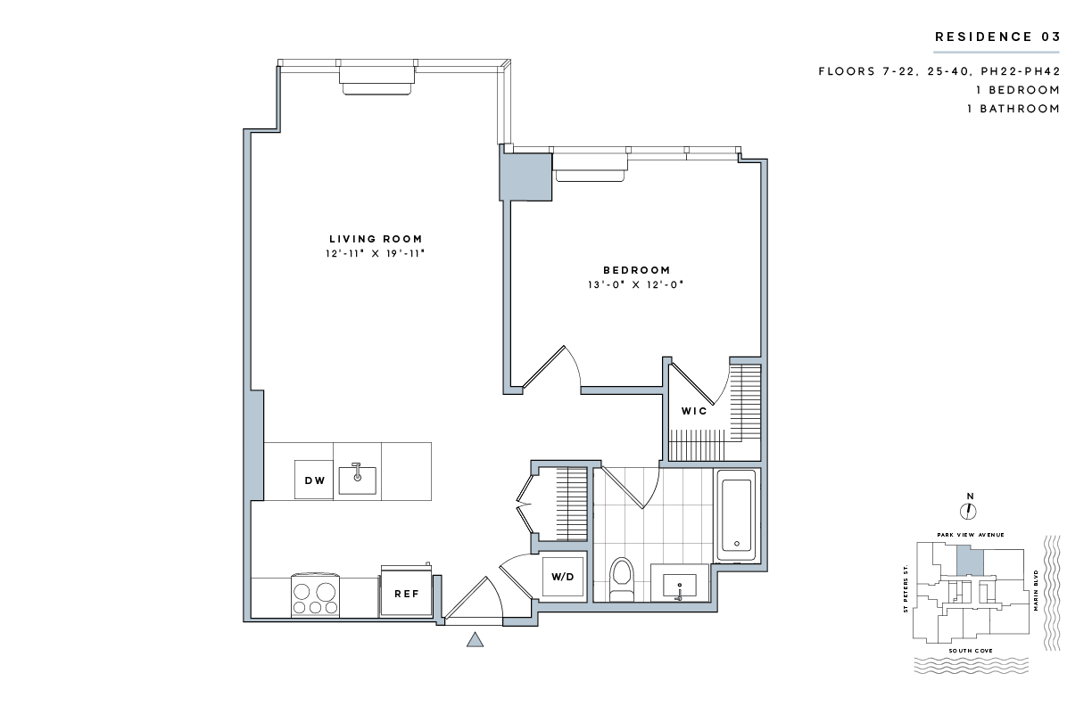 Floor Plan - 1 Bed/1 Bath-A.6-II