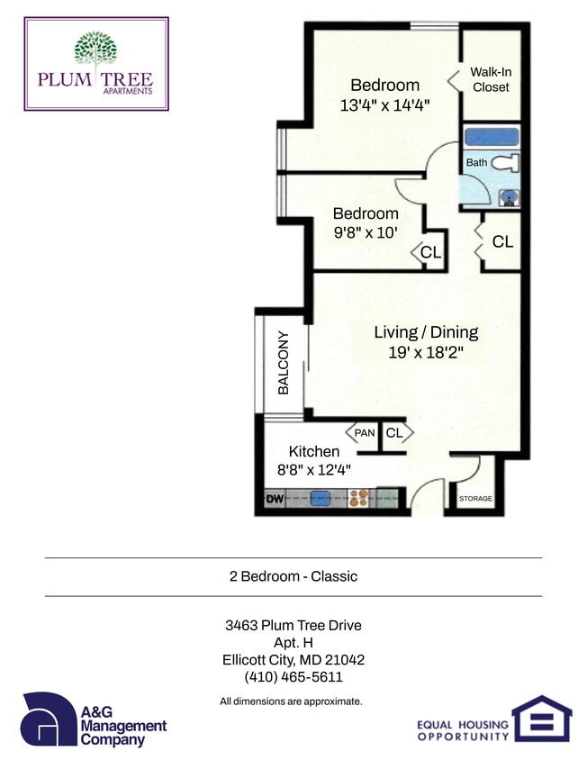 Floor Plan - 2B1B - Classic