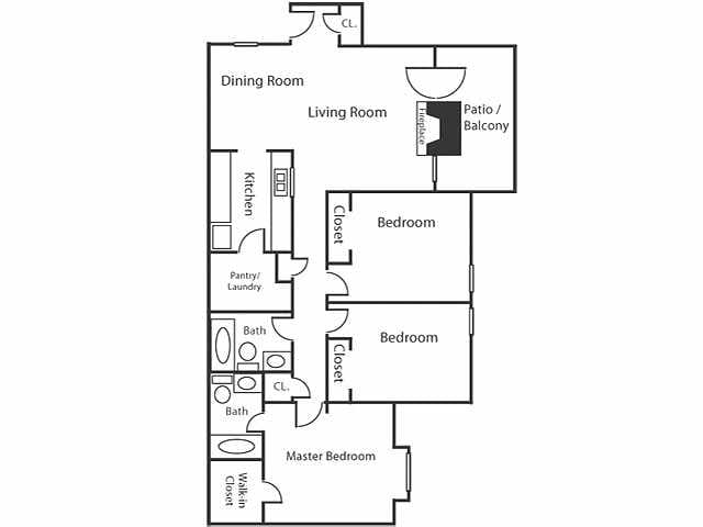 3BR/2BA - Three Bedrooom
