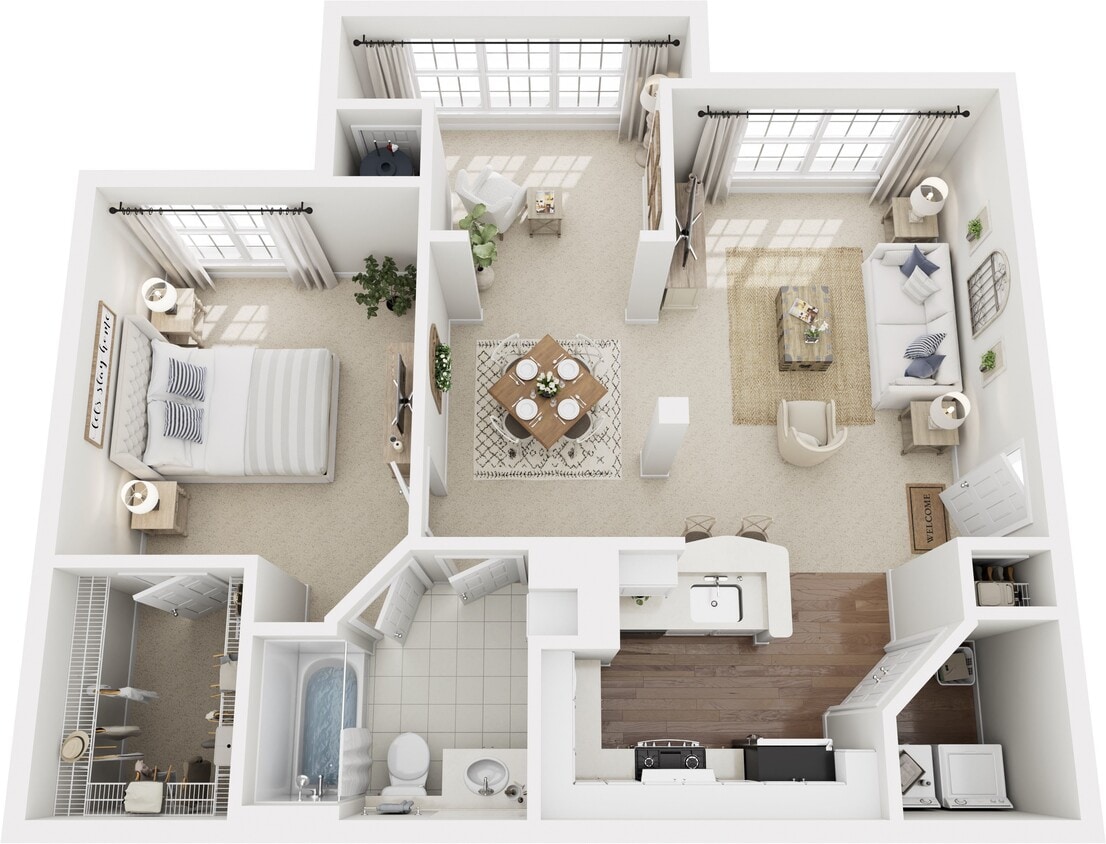 Floor Plan - A2: 1 Bed 1 Bath