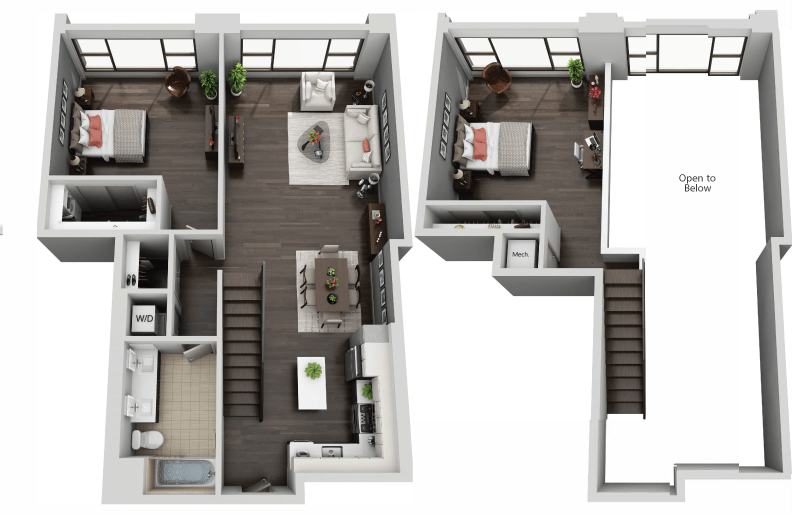 Floor Plan - 2 bedroom loft 