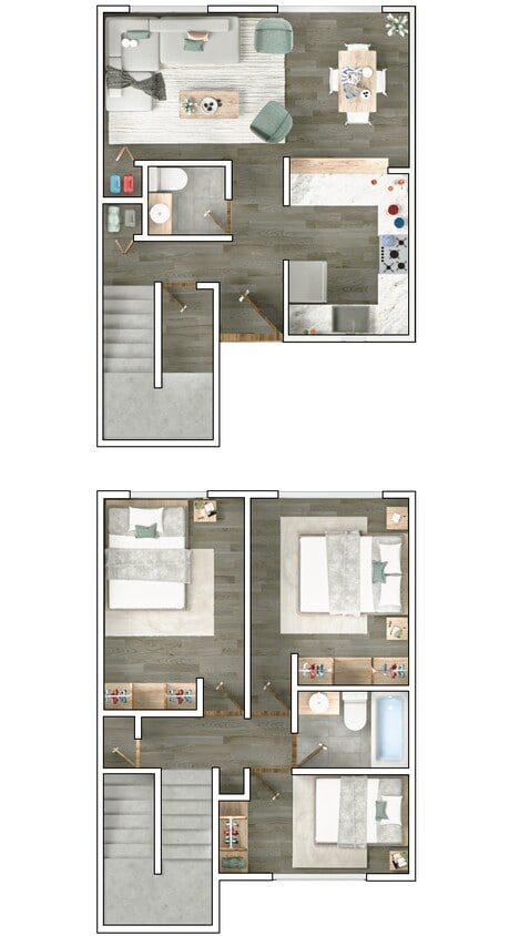 Floor Plan - 3 Bedroom & 1.5 Bathroom