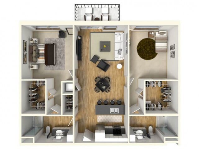 2 Bed / 2 Bath - 1,150 SF - National