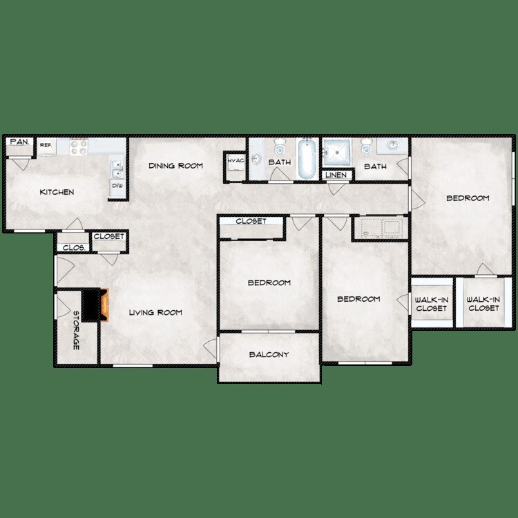 Floor Plan - 3 BR C-1	