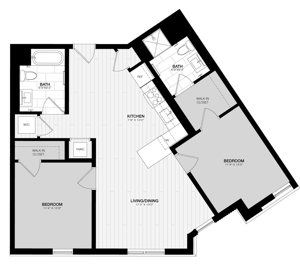 Floor Plan - 2 Bed/2 Bath-D4