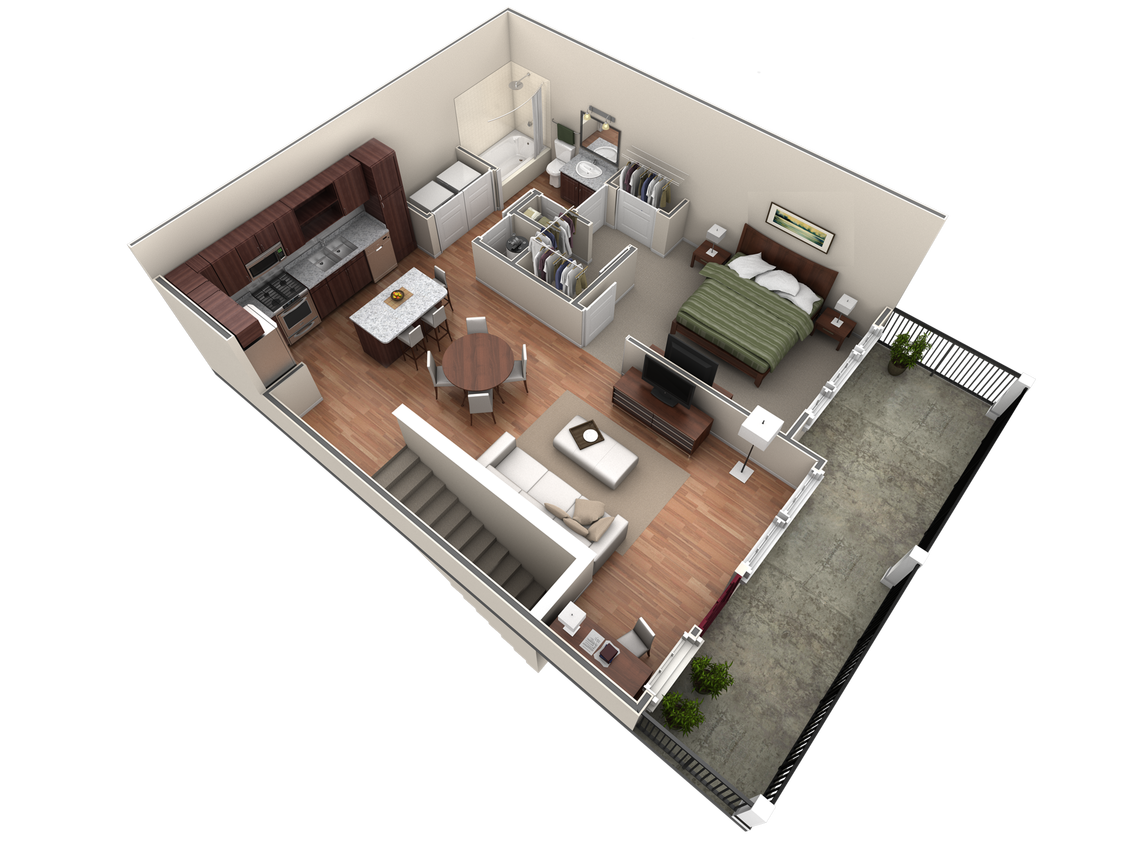 Floor Plan - 1 BR Designer Overlook