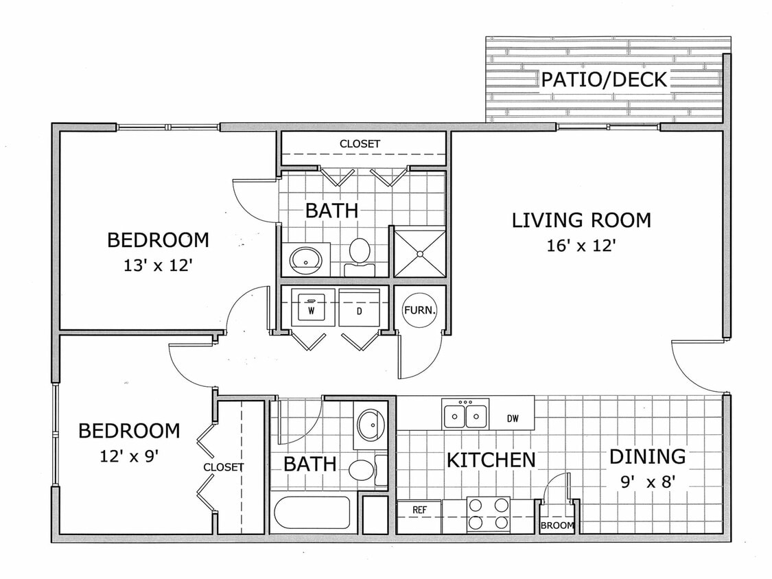 Floor Plan - Renovated 2 Bedroom