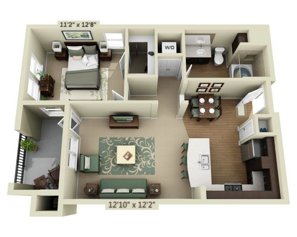 Floor Plan - One Bedroom A1F