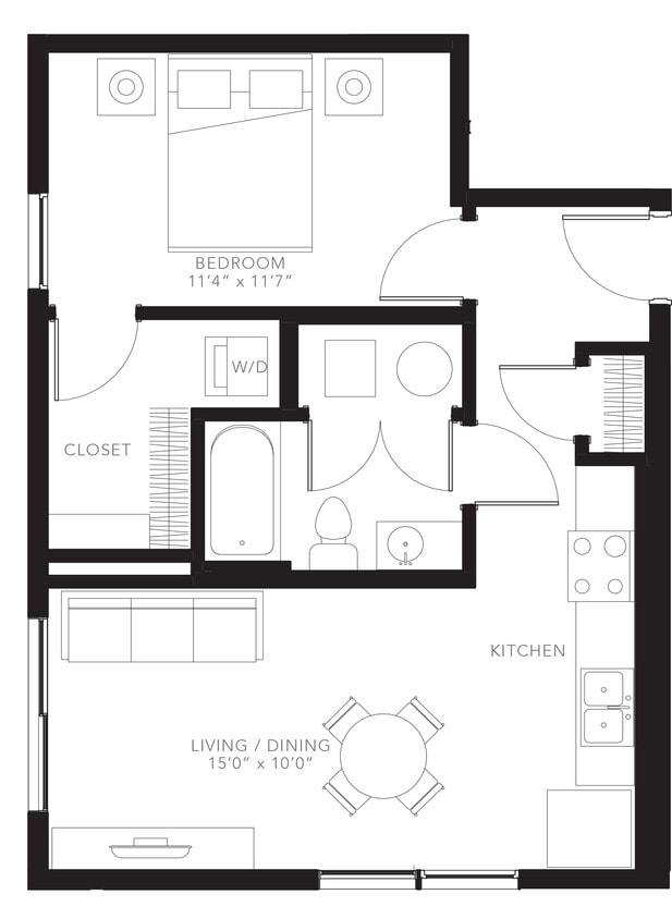 Floor Plan - 1BR-A2