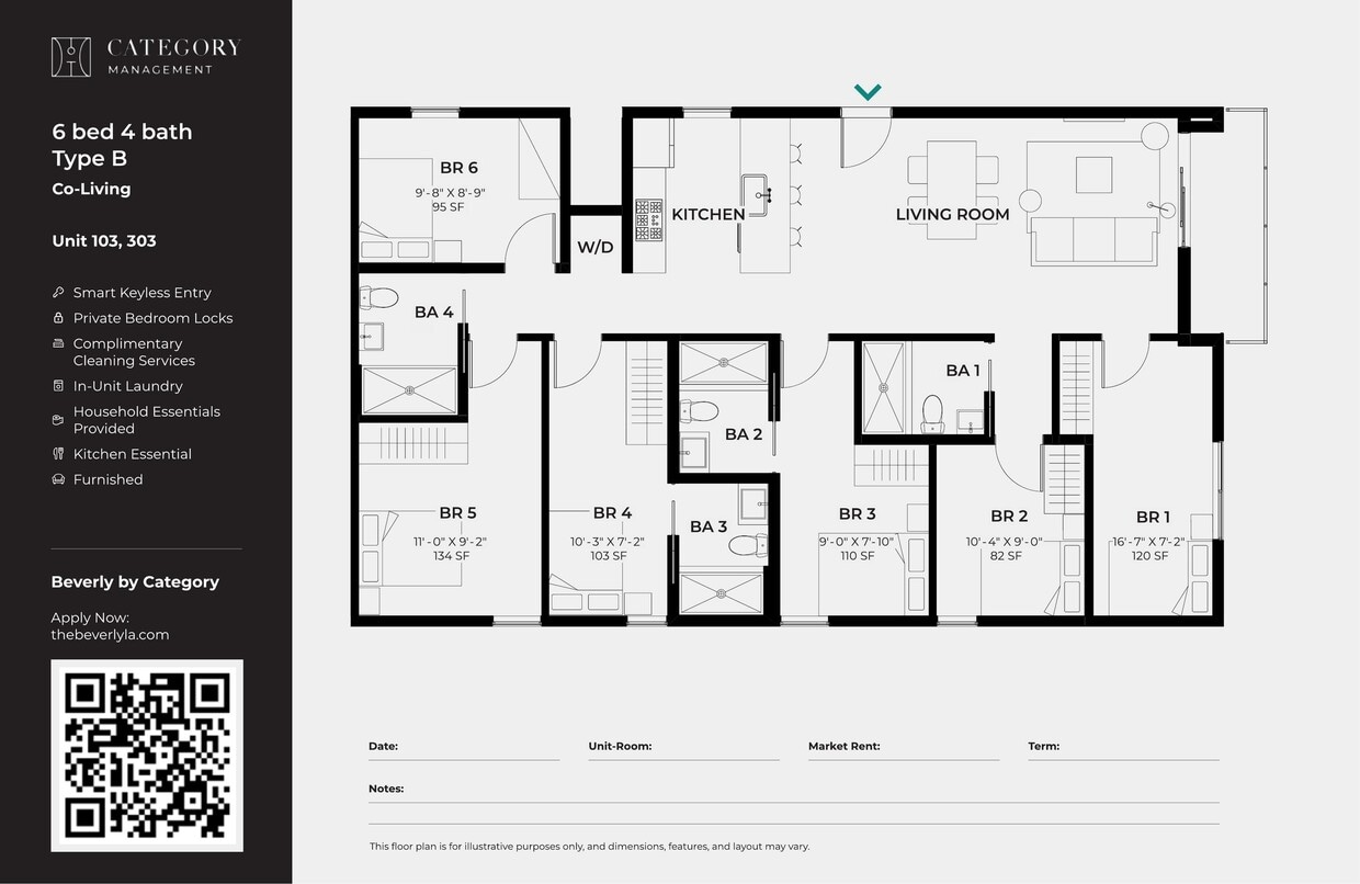 6_bed_4_bath__Type_B - Private Room in Shared 6 Bed 4 Bath (B)