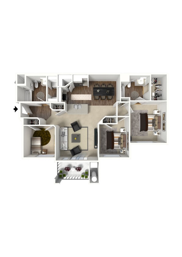 Floor Plan - 3 Beds