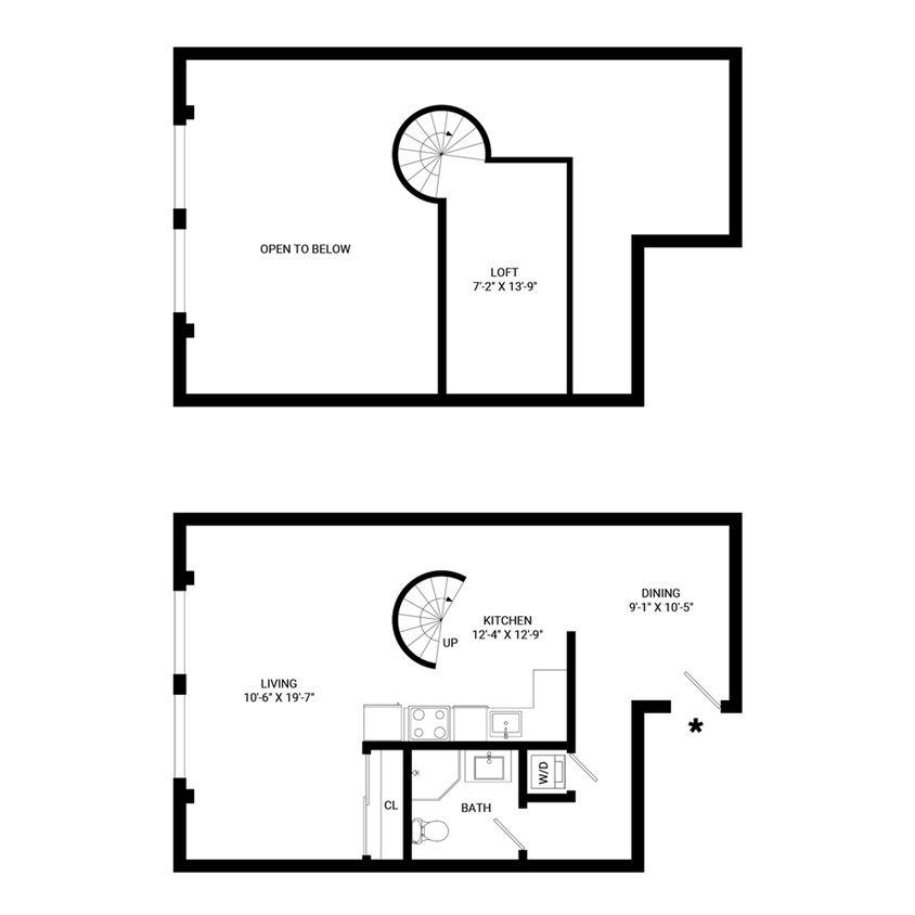 Floor Plan - The Mason - Sophisticated One Bedroom Apartment...