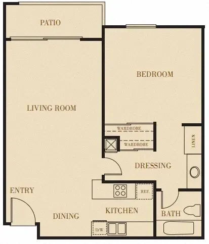 Floor Plan - 1BD, 1BTH A11